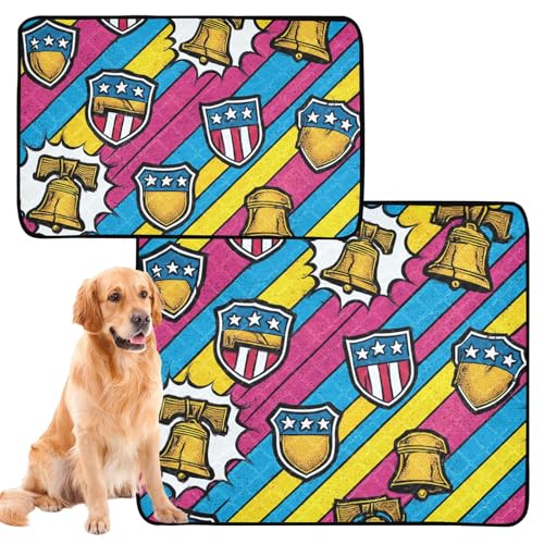 Hundematte für Hunde, waschbar, rutschfeste Bodenmatte für den Boden, 50,8 x 61 cm, Comicbuch, gestreift, 3 Stück Hundematte für Hunde, waschbar, rutschfeste Bodenmatte für den Boden, 50,8 x 61 cm, Comicbuch, gestreift, 3 Stück von GuoChe