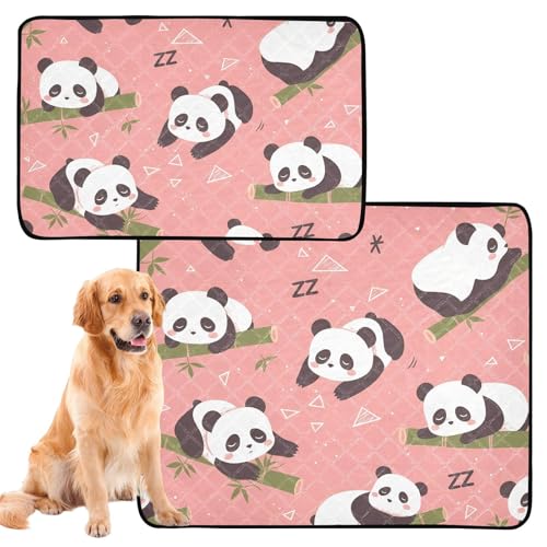 Hundematte für Hunde, wiederverwendbar, rutschfest, für Strand, 61 x 91,4 cm + 91,4 x 106,7 cm, Panda, orientalisches Rohr, Rouge-Muster, 2 Stück von GuoChe