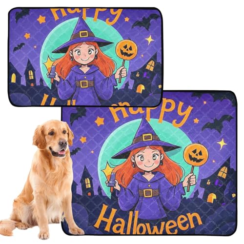 Hundematte für den Innenbereich, waschbar, rutschfeste Bodenmatte für Sofa, 50,8 x 61 cm, Happy Halloween, Cartoon, niedliche Hexe, 3 Stück Hundematte für den Innenbereich, waschbar, rutschfeste Bodenmatte für Sofa, 50,8 x 61 cm, Happy Halloween, Cartoon, niedliche Hexe, 3 Stück von GuoChe