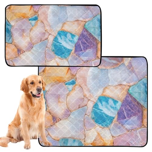 Hundematten, waschbar, rutschfest, für Rasen, 61 x 91,4 cm + 91,4 x 106,7 cm, Marmorsteine, schlicht, minimalistisch, 2 Stück Hundematten, waschbar, rutschfest, für Rasen, 61 x 91,4 cm + 91,4 x 106,7 cm, Marmorsteine, schlicht, minimalistisch, 2 Stück von GuoChe