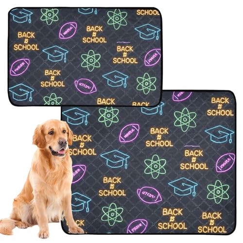 Hundeunterlagen, waschbar, wasserdicht, rutschfest, Bodenmatte für Sofa, 61 x 91,4 cm + 91,4 x 106,7 cm, Neon_backtoschool_Tapete, 2 Stück Hundeunterlagen, waschbar, wasserdicht, rutschfest, Bodenmatte für Sofa, 61 x 91,4 cm + 91,4 x 106,7 cm, Neon_backtoschool_Tapete, 2 Stück von GuoChe