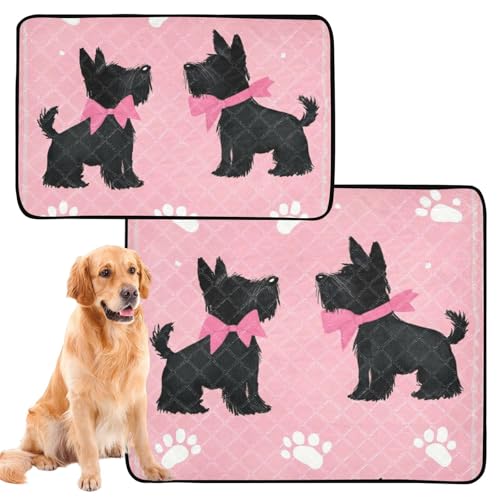 Hundeunterlagen, waschbar, wasserdicht, rutschfest, für Flugkäfige, 61 x 91,4 cm + 91,4 x 106,7 cm, Schwarz, 2 Stück von GuoChe