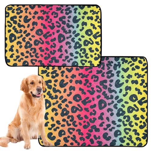 Katzen-Haustiermatte, schmutzige Matten für Hunde, waschbar, rutschfest, 50,8 x 61 cm, Farbverlauf, Leopardenmuster, 3 Stück Katzen-Haustiermatte, schmutzige Matten für Hunde, waschbar, rutschfest, 50,8 x 61 cm, Farbverlauf, Leopardenmuster, 3 Stück von GuoChe