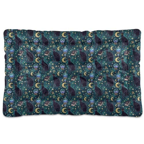Mysterious Black Cat Seamless Pattern Washable Dog Bed Mat Soft Anti-Rutsch for Medium/Large Dogs 91.4 cm x 61.0 cm von GuoChe