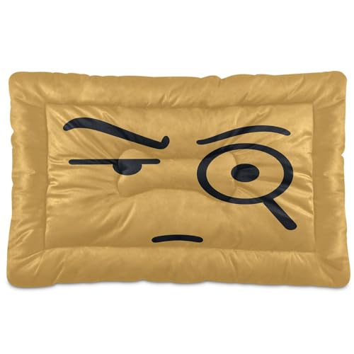 Suspicious Hundebett-Matte mit Vergrößerungsoptik, waschbar, rutschfest, weich, bequem, für große, mittelgroße und kleine Hunde, 91,4 x 61 cm von GuoChe