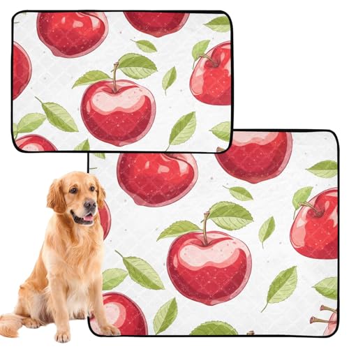 Urinierdecke für Hunde, Teppich für Hunde, schmutzige Füße, waschbar, rutschfeste Bodenmatte für Autositz, 61 x 91,4 cm + 91,4 x 106,7 cm, personalisierbar, Bauernhaus, Vintage, Rot, 2 Stück Urinierdecke für Hunde, Teppich für Hunde, schmutzige Füße, waschbar, rutschfeste Bodenmatte für Autositz, 61 x 91,4 cm + 91,4 x 106,7 cm, personalisierbar, Bauernhaus, Vintage, Rot, 2 Stück von GuoChe