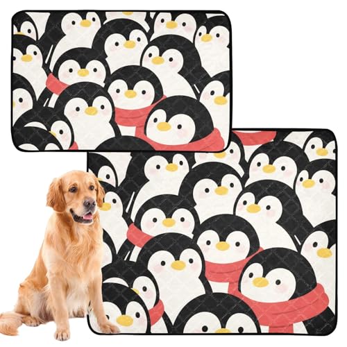 Urinierdecke für Hunde, extra groß, waschbar, rutschfest, für Auto und Flugzeug, 50,8 x 61 cm, Pinguin-Rot, 3 Stück von GuoChe