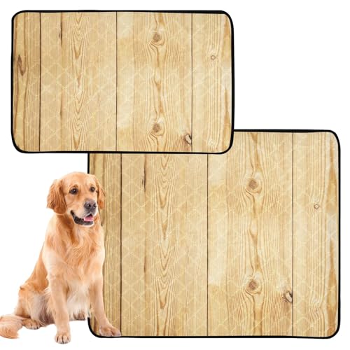 Uriniermatte für große Hunde, waschbar, rutschfeste Bodenmatte für Rasen, 61 x 91,4 cm + 91,4 x 106,7 cm, braune Holzmaserung, 2 Stück Uriniermatte für große Hunde, waschbar, rutschfeste Bodenmatte für Rasen, 61 x 91,4 cm + 91,4 x 106,7 cm, braune Holzmaserung, 2 Stück von GuoChe