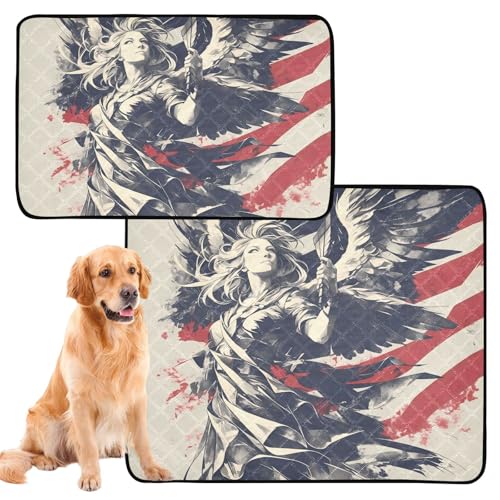 Uriniermatte für große Hunde und Katzen, rutschfeste Matte für Auto, 61 x 91,4 cm + 91,4 x 106,7 cm, Motiv: Flagge des Himmels, 2 Stück von GuoChe