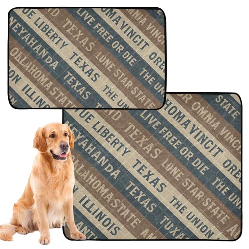 Uriniersichere Hundematte, waschbar, rutschfest, 50,8 x 61 cm, Vintage-Typografie, gestreift, 3 Stück Uriniersichere Hundematte, waschbar, rutschfest, 50,8 x 61 cm, Vintage-Typografie, gestreift, 3 Stück von GuoChe