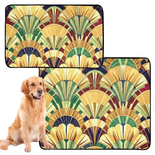Uriniersichere Hundematte, waschbar, rutschfest, für Rasen, 61 x 91,4 cm + 91,4 x 106,7 cm, Vintage-Stil, 2 Stück Uriniersichere Hundematte, waschbar, rutschfest, für Rasen, 61 x 91,4 cm + 91,4 x 106,7 cm, Vintage-Stil, 2 Stück von GuoChe