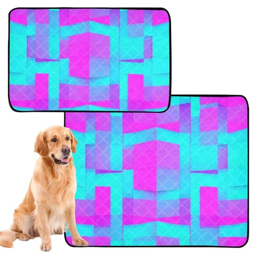 Wasserabsorbierende Matte für Hundenapf, Katzen-Urinierunterlagen für Indoor-Katzen, rutschfester Teppich für den Boden, 61 x 91,4 cm + 91,4 x 106,7 cm, überlappende, verflochtene, quadratische Farbe Wasserabsorbierende Matte für Hundenapf, Katzen-Urinierunterlagen für Indoor-Katzen, rutschfester Teppich für den Boden, 61 x 91,4 cm + 91,4 x 106,7 cm, überlappende, verflochtene, quadratische Farbe von GuoChe