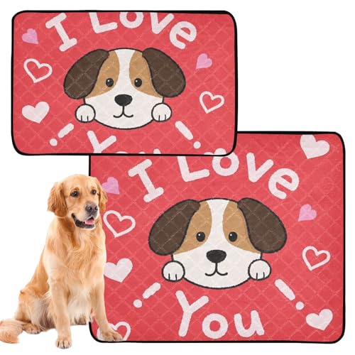Wasserabsorbierende Matte für Hundenapf, Schlammmatten für Hunde, groß, waschbar, rutschfest, für den Innenbereich, 50,8 x 61 cm, "I Love Your Valentine Dog", 3 Stück Wasserabsorbierende Matte für Hundenapf, Schlammmatten für Hunde, groß, waschbar, rutschfest, für den Innenbereich, 50,8 x 61 cm, "I Love Your Valentine Dog", 3 Stück von GuoChe