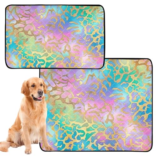 Wasserabsorbierende Matte für Hundenapf, Teppich für Hunde, schmutzige Füße, waschbar, rutschfest, Teppich für Auto, 61 x 91,4 cm + 91,4 x 106,7 cm, bunter Marmorstein, 2 Stück Wasserabsorbierende Matte für Hundenapf, Teppich für Hunde, schmutzige Füße, waschbar, rutschfest, Teppich für Auto, 61 x 91,4 cm + 91,4 x 106,7 cm, bunter Marmorstein, 2 Stück von GuoChe