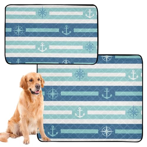 Wasserabsorbierende Matte für Hundenapf, waschbar, rutschfest, Bodenmatte für Strand, 61 x 91,4 cm + 91,4 x 106,7 cm, gestreifte Tapete, 2 Stück Wasserabsorbierende Matte für Hundenapf, waschbar, rutschfest, Bodenmatte für Strand, 61 x 91,4 cm + 91,4 x 106,7 cm, gestreifte Tapete, 2 Stück von GuoChe