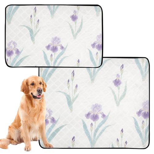 Wasserabsorbierende Matte für Hundenapf, waschbar, rutschfest, für Auto, 50,8 x 61 cm, Retro-Blumenmuster, 3 Stück Wasserabsorbierende Matte für Hundenapf, waschbar, rutschfest, für Auto, 50,8 x 61 cm, Retro-Blumenmuster, 3 Stück von GuoChe