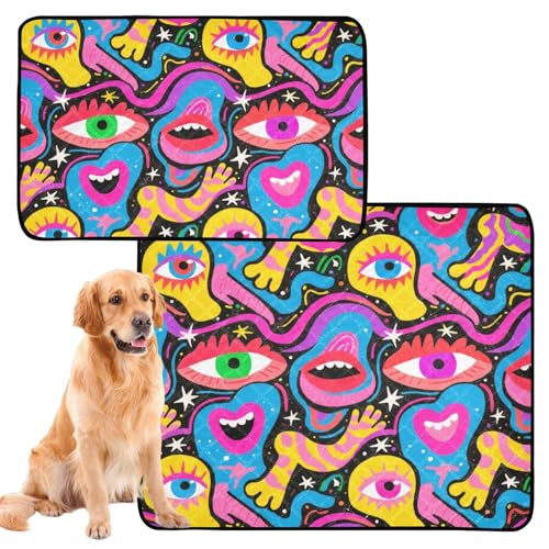 Wasserabsorbierende Matte für Hundenapf, waschbar, rutschfeste Bodenmatte für Auto, 50,8 x 61 cm, Cartoon-Graffiti-Kunst, 3 Stück Wasserabsorbierende Matte für Hundenapf, waschbar, rutschfeste Bodenmatte für Auto, 50,8 x 61 cm, Cartoon-Graffiti-Kunst, 3 Stück von GuoChe