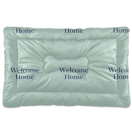 Welcome Home" Hundebett, waschbar, weich, bequem, rutschfeste Unterseite, für mittelgroße und große Hunde, 91,4 x 61 cm, Blaugrün Welcome Home" Hundebett, waschbar, weich, bequem, rutschfeste Unterseite, für mittelgroße und große Hunde, 91,4 x 61 cm, Blaugrün von GuoChe