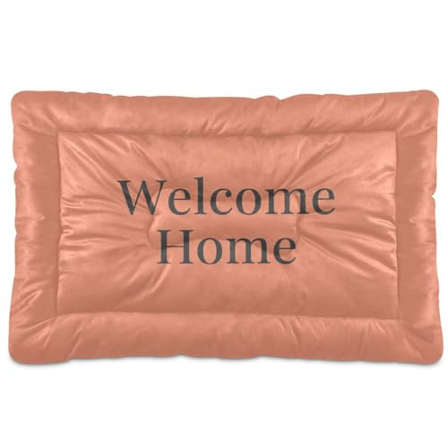 Welcome Home" Hundebetten, Korallenmuster, waschbar, rutschfest, weich, bequem, für mittelgroße und große Hunde, 91,4 x 61 cm Welcome Home" Hundebetten, Korallenmuster, waschbar, rutschfest, weich, bequem, für mittelgroße und große Hunde, 91,4 x 61 cm von GuoChe