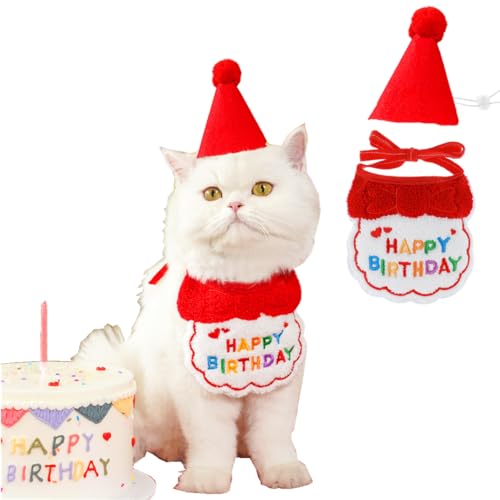 Katzengeburtstagsparty-Zubehör, Katzen-Geburtstagshut mit Katzen-Geburtstag, Bandana, Fliege, Halsband, Katzengeburtstagsdekorationen für Katze, Kätzchen, Geburtstags-Outfits, Haustierbesitzer, Katzengeburtstagsparty-Zubehör, Katzen-Geburtstagshut mit Katzen-Geburtstag, Bandana, Fliege, Halsband, Katzengeburtstagsdekorationen für Katze, Kätzchen, Geburtstags-Outfits, Haustierbesitzer, von GuoGuoLaoDie