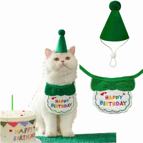 Katzengeburtstagsparty-Zubehör, Katzen-Geburtstagshut mit Katzen-Geburtstagstuch, Bandana, Fliege, Halsband, Katzengeburtstagsdekorationen für Katze, Kätzchen, Geburtstags-Outfits, Haustierbesitzer, Katzengeburtstagsparty-Zubehör, Katzen-Geburtstagshut mit Katzen-Geburtstagstuch, Bandana, Fliege, Halsband, Katzengeburtstagsdekorationen für Katze, Kätzchen, Geburtstags-Outfits, Haustierbesitzer, von GuoGuoLaoDie