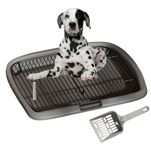 Pet Training Tray Pet Training Pads Holder Dog Toilet Pee Pad Holder Indoor Dog Potty Tray Easy Cleaning Removable Mesh (L) von GuoGuoLaoDie