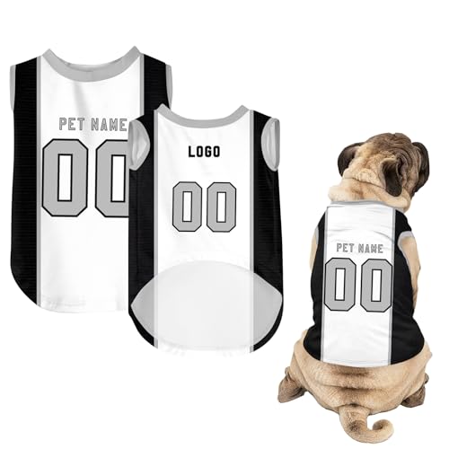 Hunde-Shirts, Personalisiert Hunde Trikots mit Name&Nummer&Logo Sommer T-Shirt Welpen Kleidung Sweatshirt Tee Shirt Haustier Kleidung Pullover, für Kleine, Mittelgroße, Große Körper A09 von Guooyuuyu