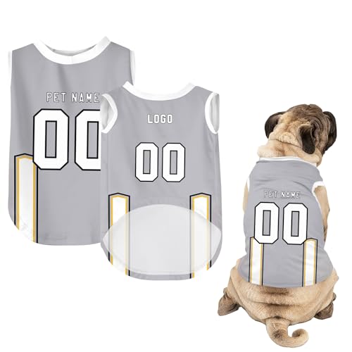 Hunde-Shirts, Personalisiert Hunde Trikots mit Name&Nummer&Logo Sommer T-Shirt Welpen Kleidung Sweatshirt Tee Shirt Haustier Kleidung Pullover, für Kleine, Mittelgroße, Große Körper A11 von Guooyuuyu
