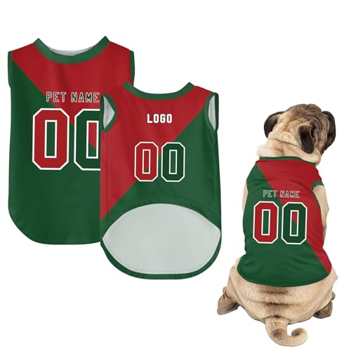 Hunde-Shirts, Personalisiert Hunde Trikots mit Name&Nummer&Logo Sommer T-Shirt Welpen Kleidung Sweatshirt Tee Shirt Haustier Kleidung Pullover, für Kleine, Mittelgroße, Große Körper A16 von Guooyuuyu