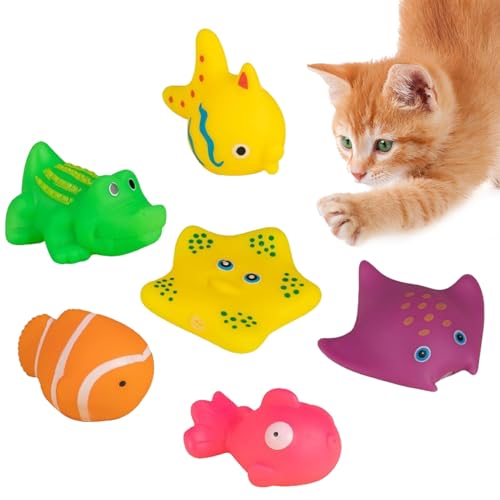 Gupcaqosjw 6 Stück Katzen Fisch Spielzeug Wasser, Robo Fische Für Kinder, Roboter Fisch Badewanne, Elektrische Fische Für Katzen Wasser, Badendes Fischspielzeug, Interaktives Katzenspielzeug, Reduzie von Gupcaqosjw