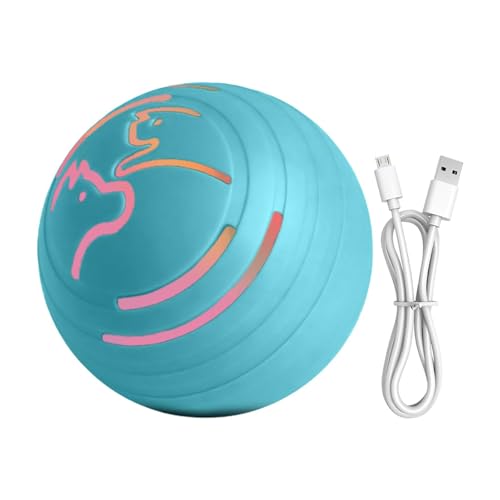 Gupcaqosjw Beweglicher hüpfender Hundeball, automatisch rollender Ball für Katzen, Katzen Hunde Rollen Hüpfspielzeug Ball, Automatisch bewegliches Katzenspielzeug mit Licht für Katzen, Hunde und von Gupcaqosjw
