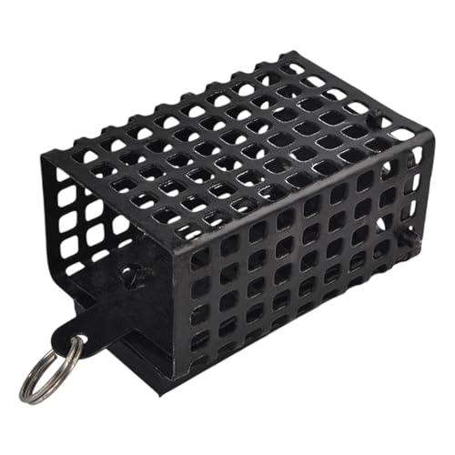 Gupcaqosjw Fischerköderfalle Käfig, Quadratfischköder Eisenkäfig, Metall Square Outdoor Fischangriff, Fischereisenkorb, tragbares Köderwerfergerät, Karpfenkäfig, Fischereinest von Gupcaqosjw