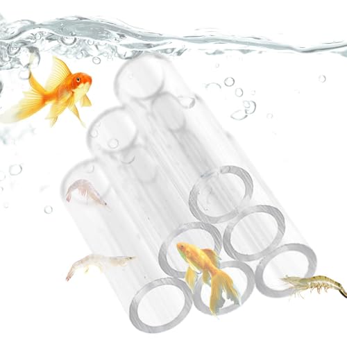 Gupcaqosjw Garnelen Zuchtrohr, Transparentes Acryl Garnelennest, Garnelen Höhlenzucht, Röhrenaquarium Garnelenhöhlen Bruthabitat, Kleine Fische Garnelen Lebensraum Zuchtrohr, 3/6/10/15/18 Tubes von Gupcaqosjw