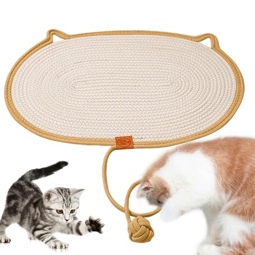 Gupcaqosjw Gewebte Kratzmatte für Katzen, kühlende Kratzmatte für Katzen - Kühlende Kratzmatte für Haustiere im Sommer aus gewebtem,Reduziert Langeweile bei Katzen im Innenbereich, Spielzeug von Gupcaqosjw