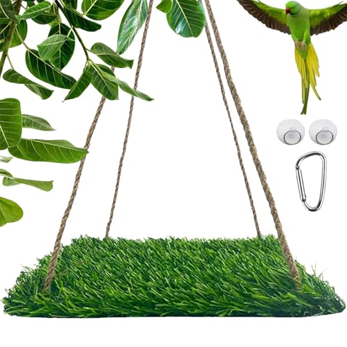 Gupcaqosjw Grasmattenschaukeln für Vögel,Vogelgrasschaukel,Großes Vogelschaukelspielzeug | Große Vogel-Kletter-Hängematte, Futtermatte, Spielzeug mit Haken für Nymphensittiche Gupcaqosjw Grasmattenschaukeln für Vögel,Vogelgrasschaukel,Großes Vogelschaukelspielzeug | Große Vogel-Kletter-Hängematte, Futtermatte, Spielzeug mit Haken für Nymphensittiche von Gupcaqosjw