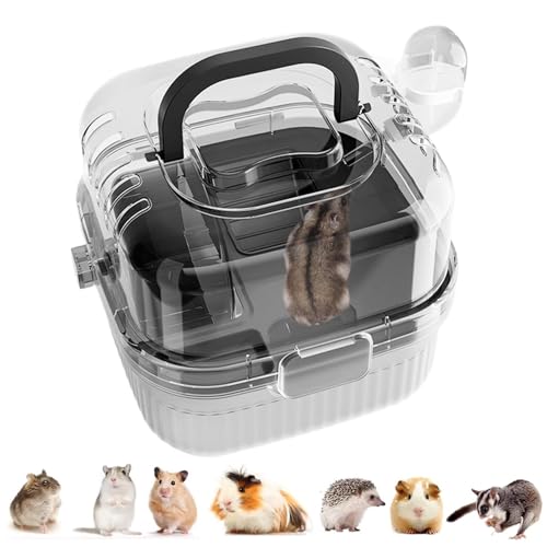 Gupcaqosjw Hamster Transportkäfig, Hamster Reisetrage, Hamster Tragekäfig, Tragbarer Hamsterkäfig Mit Wasserflasche, Durchscheinende Chinchillakäfige, Atmungsaktiver Kleintier Reisetrage 21x21x18 cm Gupcaqosjw Hamster Transportkäfig, Hamster Reisetrage, Hamster Tragekäfig, Tragbarer Hamsterkäfig Mit Wasserflasche, Durchscheinende Chinchillakäfige, Atmungsaktiver Kleintier Reisetrage 21x21x18 cm von Gupcaqosjw