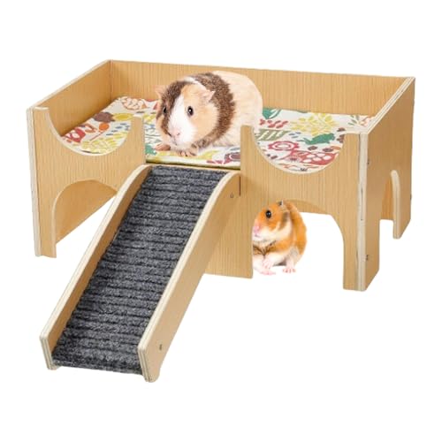 Gupcaqosjw Hamsterhaus - Nagertierheim Aus Massivholz,2-stöckiges Tierversteck mit Treppen für Hamster, Igel, Meerschweinchen & Kaninchen als Aktivitäts- und Spielhaus Gupcaqosjw Hamsterhaus - Nagertierheim Aus Massivholz,2-stöckiges Tierversteck mit Treppen für Hamster, Igel, Meerschweinchen & Kaninchen als Aktivitäts- und Spielhaus von Gupcaqosjw