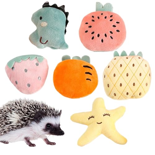 Gupcaqosjw Hedgehog behandelt und Spielzeug, Hedgehog Treat Toy, 6X Plüsch Pet Hedgehog Interaktives Spielzeug, Entzückendes winziges Hamster -Kauspiel für die Interaktion des Besitzers von Gupcaqosjw