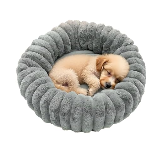 Gupcaqosjw Hund Donut Bett | Warmweicher Katzen Schlafplatz,rutschfeste Plüsch Haustierkissen Für Innen Außen Balkon Büro Ecke Boden Wohnzimmer Reise Wohnung Zuhause von Gupcaqosjw