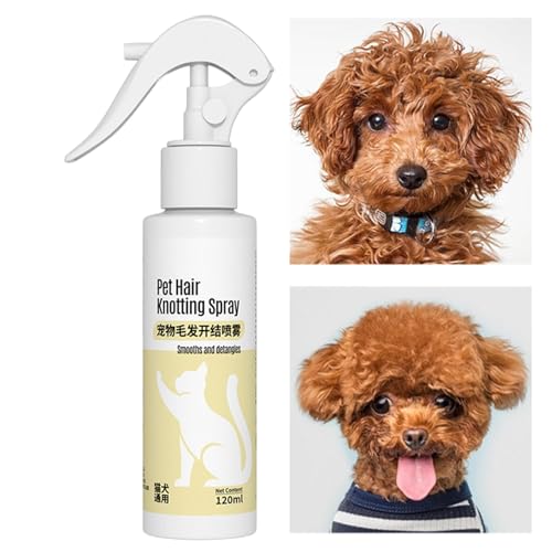 Gupcaqosjw Hundehaarspray gegen Knoten, Leave-in-Entwirrungsspülung für Hunde - 120 ml Leave-in-Demattierungs-Conditioner-Spray - Waschfreier Conditioner zum Entwirren von Verfilzungen, antistatisch Gupcaqosjw Hundehaarspray gegen Knoten, Leave-in-Entwirrungsspülung für Hunde - 120 ml Leave-in-Demattierungs-Conditioner-Spray - Waschfreier Conditioner zum Entwirren von Verfilzungen, antistatisch von Gupcaqosjw