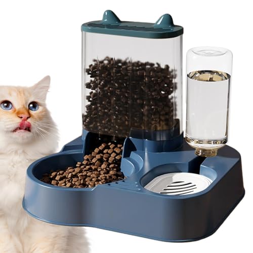 Gupcaqosjw Katzenfutter- und Wasserspender,Automatischer Hundefutterspender - Anti-Kipp-Haustierfutterspender, Katzenfutterbehälter,Katzennapf mit großer Kapazität, Futteraufbewahrungsbehälter, Gupcaqosjw Katzenfutter- und Wasserspender,Automatischer Hundefutterspender - Anti-Kipp-Haustierfutterspender, Katzenfutterbehälter,Katzennapf mit großer Kapazität, Futteraufbewahrungsbehälter, von Gupcaqosjw