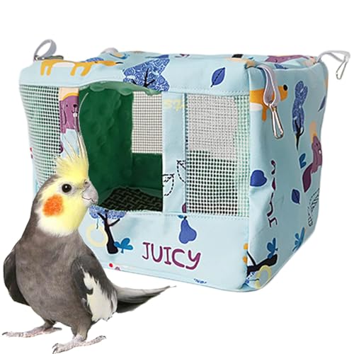 Gupcaqosjw Vogelhängematte Zelt, Papageienhaus,Atmungsaktives Papageikuschel Cave House mit kühlem Pad | Wasserdichtes Stofftierzelt für Cockatiel Conure Lovebird von Gupcaqosjw