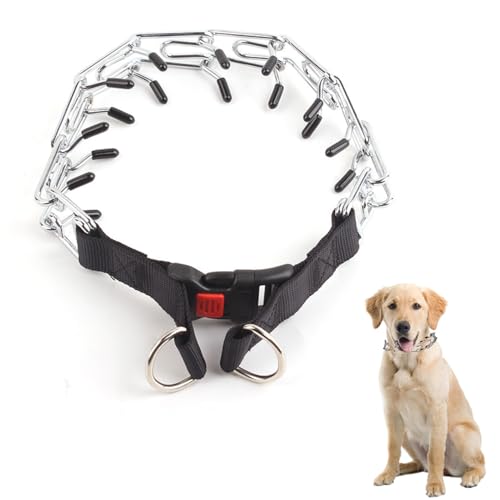 Choke-Kette für Hunde, Metall, mit abnehmbarer Leine, verstellbar, Anti-Bell-Halsbänder für mittelgroße und kleine Hunde, Outdoor-Training (3,5 mm x 55 cm) von Gurfzcyuoo