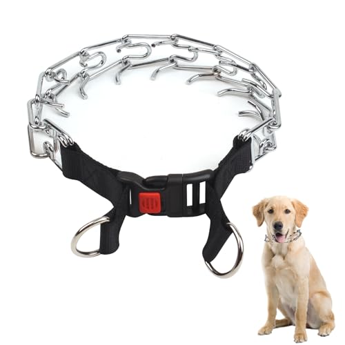 Würgekette für Hunde, 3,0 mm x 50 cm, aus Metall, mit abnehmbarer Leine, verstellbar, Anti-Bell-Halsbänder für mittelgroße und kleine Hunde, Outdoor-Training Würgekette für Hunde, 3,0 mm x 50 cm, aus Metall, mit abnehmbarer Leine, verstellbar, Anti-Bell-Halsbänder für mittelgroße und kleine Hunde, Outdoor-Training von Gurfzcyuoo