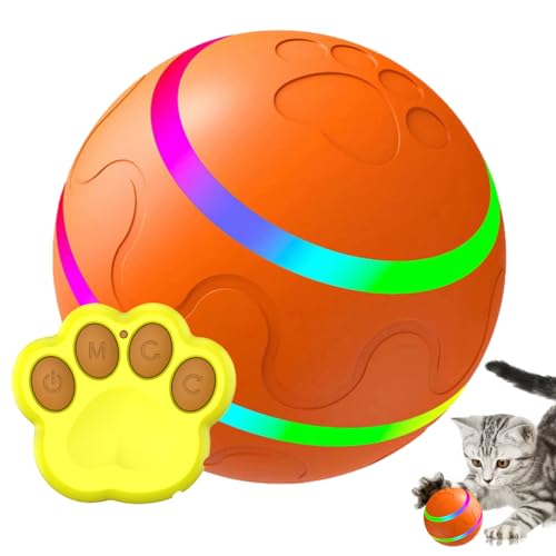Intelligente Bälle Für Hunde - Interaktives Spielzeug Ball Für Hunde Automatisch Rollender Ball Elektrisch Intelligenzspielzeug Ball Mit LED-Licht, Interaktives Hundespielzeug, Wiederaufladbar von Gusengo