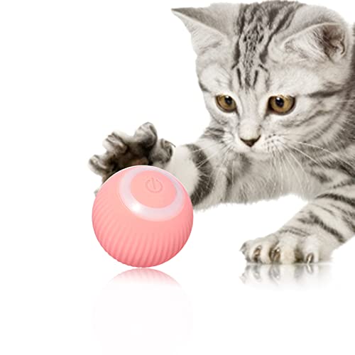 Interaktives Katzenspielzeug Ball - Katzenball Mit LED-Licht, 360° Selbstdrehend & USB Wiederaufladbar, Interaktives Katzen Spiele Für Indoor-Katzen Erwachsene, Lustiges Bälle Spielzeug von Gusengo
