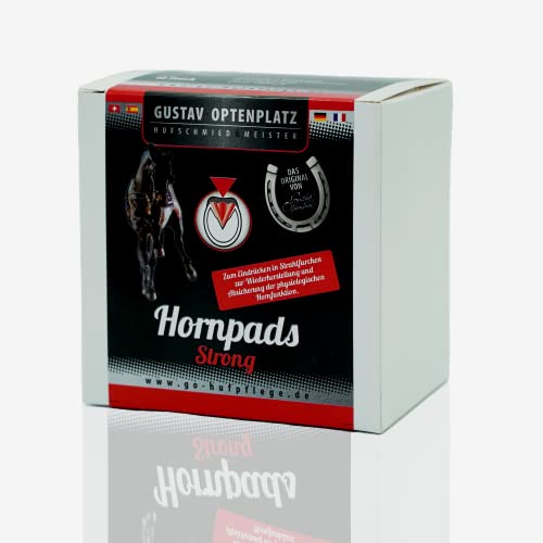 Gustav Optenplatz Hornpads Premium Strong, Hufpflege für Pferde, pflegt und unterstützt den Regenerationsprozess, Hufpflege & Strahlpflege bei Strahlfäule, Anti-Doping (10Stk.) von Gustav Optenplatz