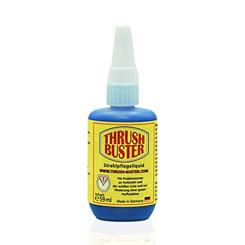 Gustav Optenplatz Thrush Buster Liquid Spezial, Hufpflege für Pferde, Intensive Strahlpflege bei Strahlfäule am Hufhorn mit hornfestigender Wirkung, leichtes auftragen, ohne Biozid, Anti-Doping (59ml) von Gustav Optenplatz