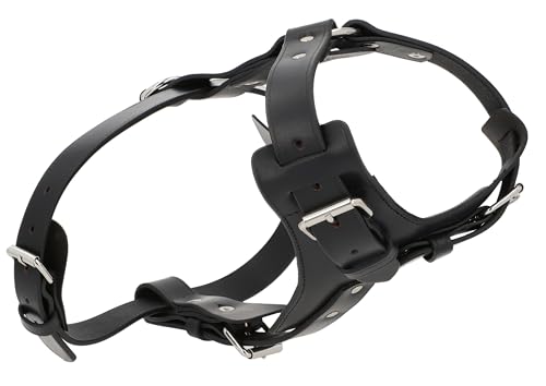 Gusti Leder Hundegeschirr Thekla - Hundegespann Hund Vierbeiner Schwarz Leder von Gusti
