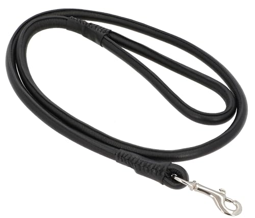 Gusti Leder Hundeleine Abelard - Robuste Lederleine Hundeleine mit Karabiner 120 cm schwarz Leder von Gusti